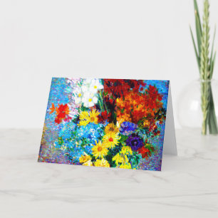 Invitación Flores Van Gogh en una maleta azul