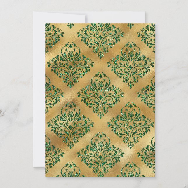 Invitación Flores Verdes Hojas de Rosa Día de San Patricio Do (Anverso)