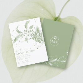 Invitación Flores verdes sabrosas boda ducha de novia