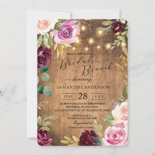 Invitación Flores Vintage Marco Con Belleza Luminosa