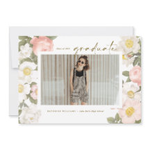 Flores Vintage Pastel Blancas Foto Graduación