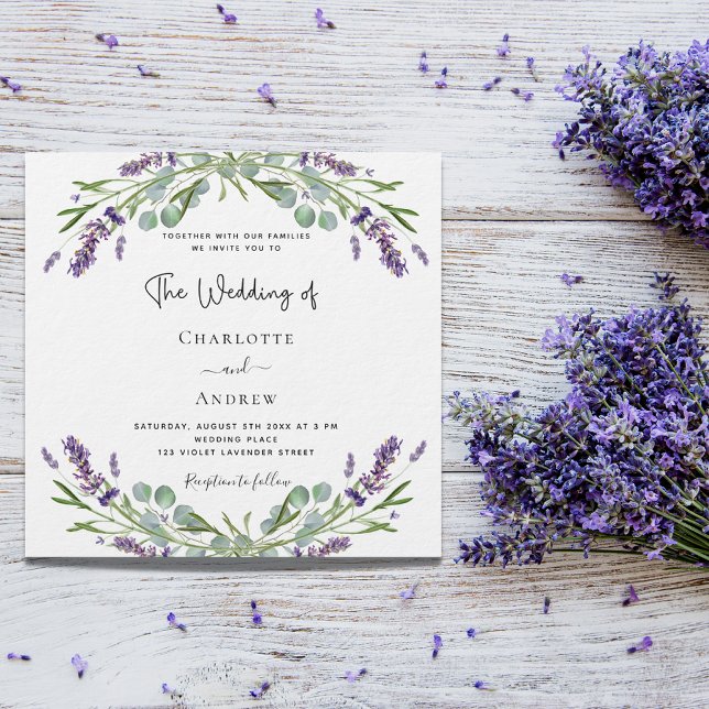 Invitación Flores violeta de la naturaleza de lavanda boda el (Subido por el creador)