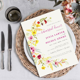 Invitación Flores violetas de orquídeas salvajes para una cen