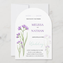 Invitación flores violetas delicadas