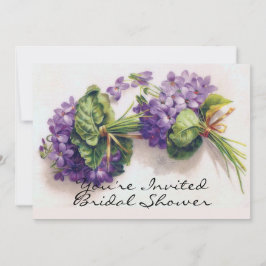 Invitación Flores violetas duchas nupciales