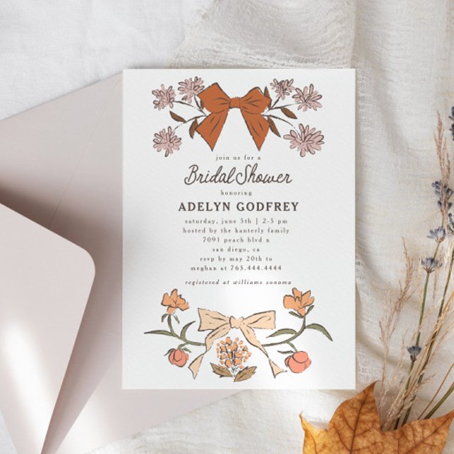 Invitación Flores y arcos Teracotta Bridal Shower (Subido por el creador)