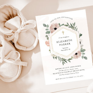 Invitación Flores y bautismo de vegetación en las bonitos