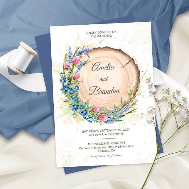 Invitación Flores y Bodas de arándano azul (Subido por el creador)