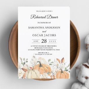 Invitación Flores y calabazas acuáticas de moda de otoño