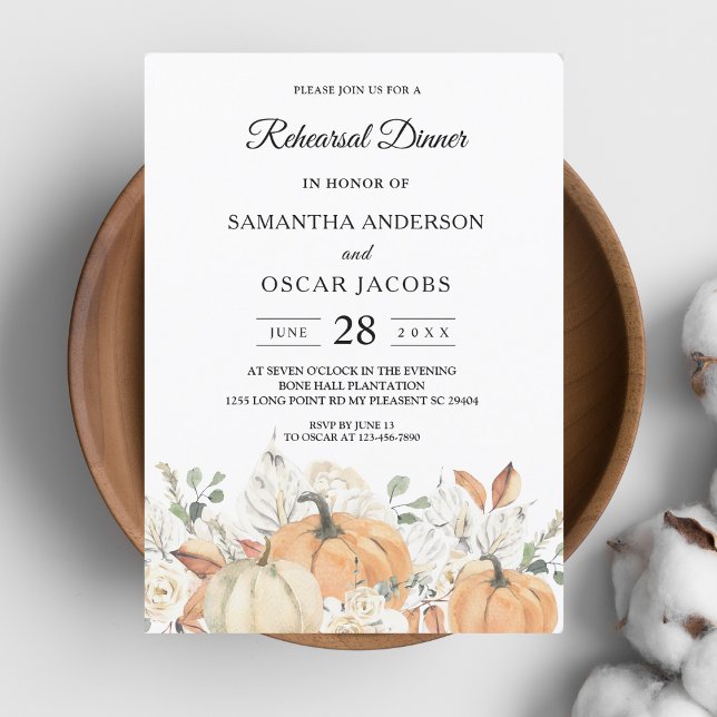 Invitación Flores y calabazas acuáticas de moda de otoño (Subido por el creador)