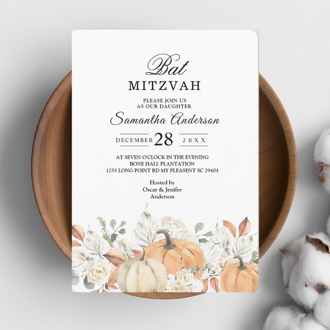Invitación Flores y calabazas acuáticas de moda de otoño (Subido por el creador)