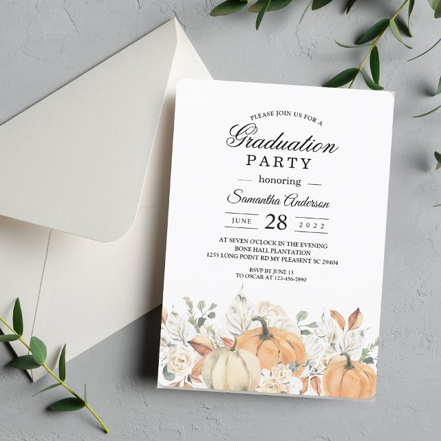 Invitación Flores y calabazas acuáticas de moda de otoño (Subido por el creador)