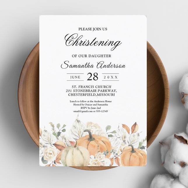 Invitación Flores y calabazas acuáticas de moda de otoño (Subido por el creador)