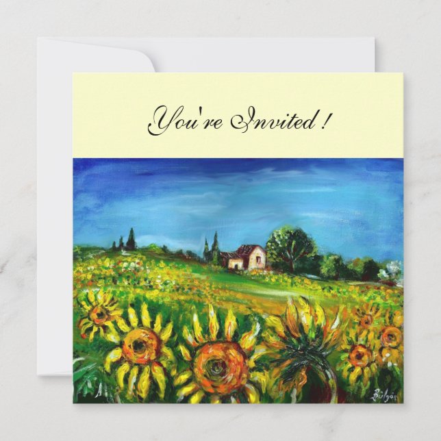 INVITACIÓN FLORES Y CAMPO EN LA TOSCANA, (Anverso)