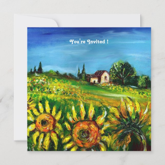 INVITACIÓN FLORES Y CAMPO EN LA TOSCANA, (Anverso)