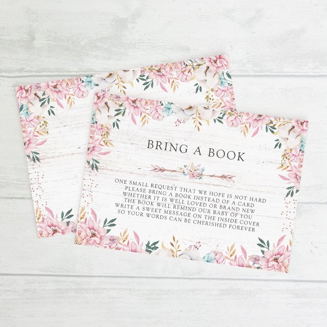 Invitación Flores y Flores Rústicas traen un libro (Subido por el creador)