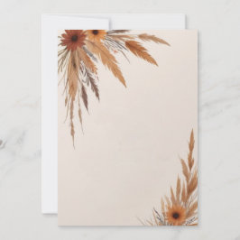 Invitación Flores y gramíneas en blanco