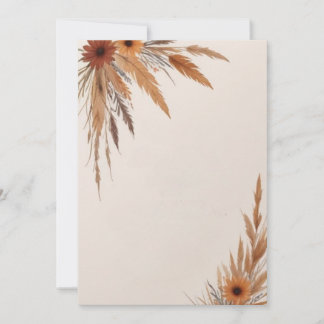 Invitación Flores y gramíneas en blanco