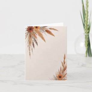 Invitación Flores y gramíneas en blanco