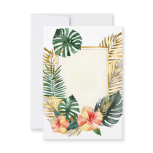 flores y hojas de marco tropicales bodas