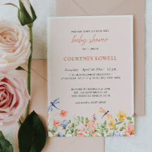 Flores y libélulas Boho Garden Baby Shower