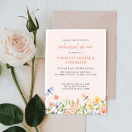 Invitación Flores y libélulas Jardín romántico