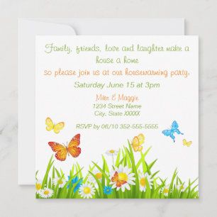 Invitación Flores y mariposas imprimibles Calentamiento de la