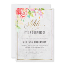 Flores y mármol | Fiesta de cumpleaños de la sorpr