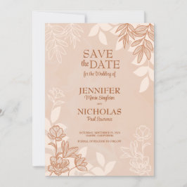Invitación Flores y ornamentos modernos para Boda