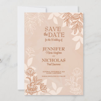Invitación Flores y ornamentos modernos para Boda