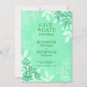 Invitación Flores y ornamentos modernos para Boda