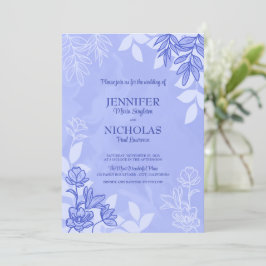 Invitación Flores y ornamentos modernos para Boda
