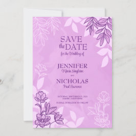 Invitación Flores y ornamentos modernos para Boda