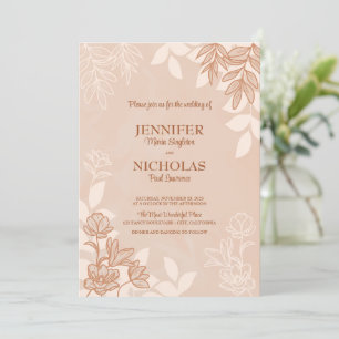 Invitación Flores y ornamentos modernos para Boda