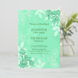 Invitación Flores y ornamentos modernos para Boda