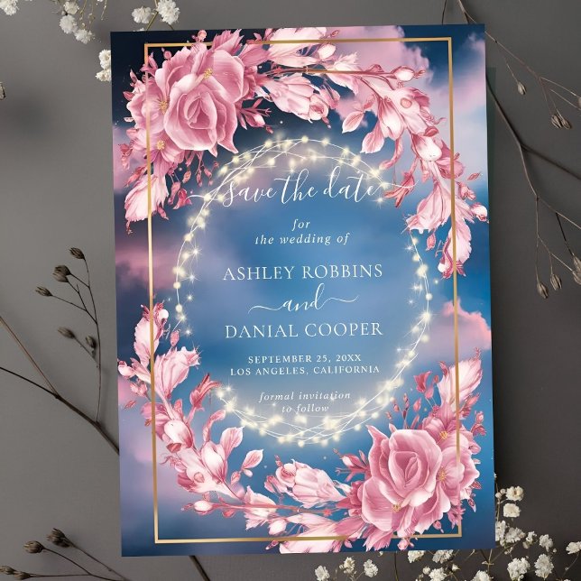 Invitación Flores Y Parques De Rosy Brillantes Ahorran La Fec (Subido por el creador)