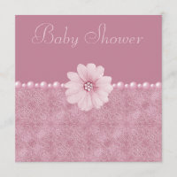Flores y perlas rosadas de Baby Shower Bling del