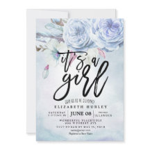 Flores y plumas bohemias de color de agua de Baby 