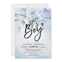 Flores y plumas bohemias de color de agua de Baby 