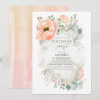 Flores y vegetación elegantes cumpleaños