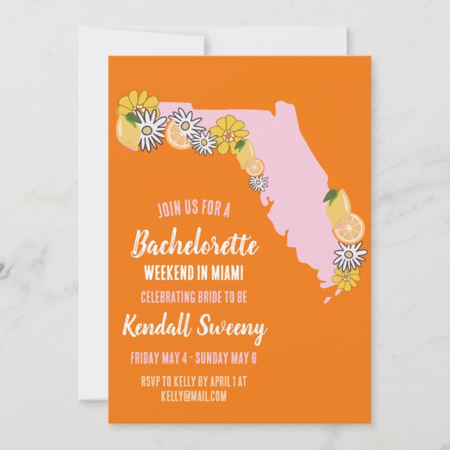 Invitación Florida Beach Bachelorette Party Weekend (Anverso)