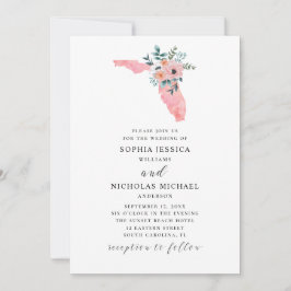 Invitación Florida. Flor elegante rosa. Floral acuarela
