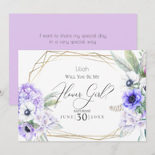 Invitación Florista Flor de Anemona Violeta