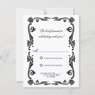 Invitación Floritura y florituras cosmopolitas RSVP