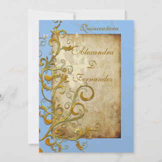 Invitación Florituras/ mariposas vintage