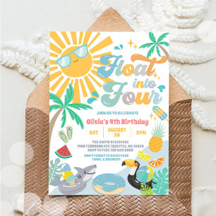 Invitación Flota en Cuatro Fiesta de Verano Cumpleaños 4
