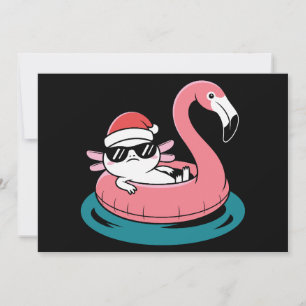 Invitación Flotador de piscina de flamenco con sombrero de Sa