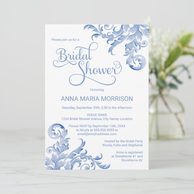 Invitación Flouridal Bridal Shower (Anverso de pie)