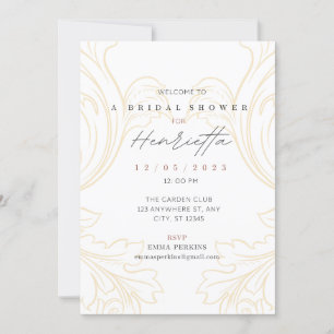 Invitación Flourish Filigree Bridal Shower Invite
