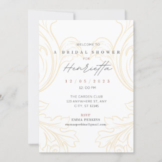 Invitación Flourish Filigree Bridal Shower Invite